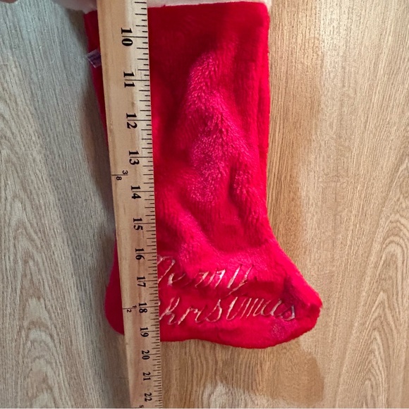 Vtg Smithy Stuffed Teddy Bear stocking Plush Santa Hat Red Christmas Holiday - Picture 5 of 5